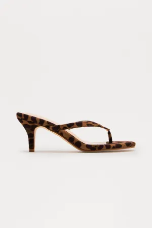 Ambere Leopard Print Thong Mules - Leopard
