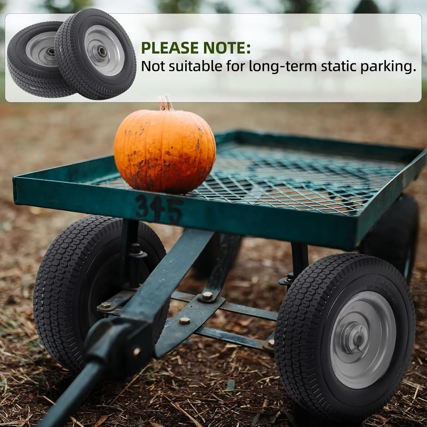 AR-PRO (2-Pack) 8-Inch Solid Wheel Replacement - 2.50-4" Flat Free Tire and Wheel with 5/8 Extra 3/4 Bearings and 2.2" Offset Hub - Compatible with Hand Truck, Generator, Gorilla Carts