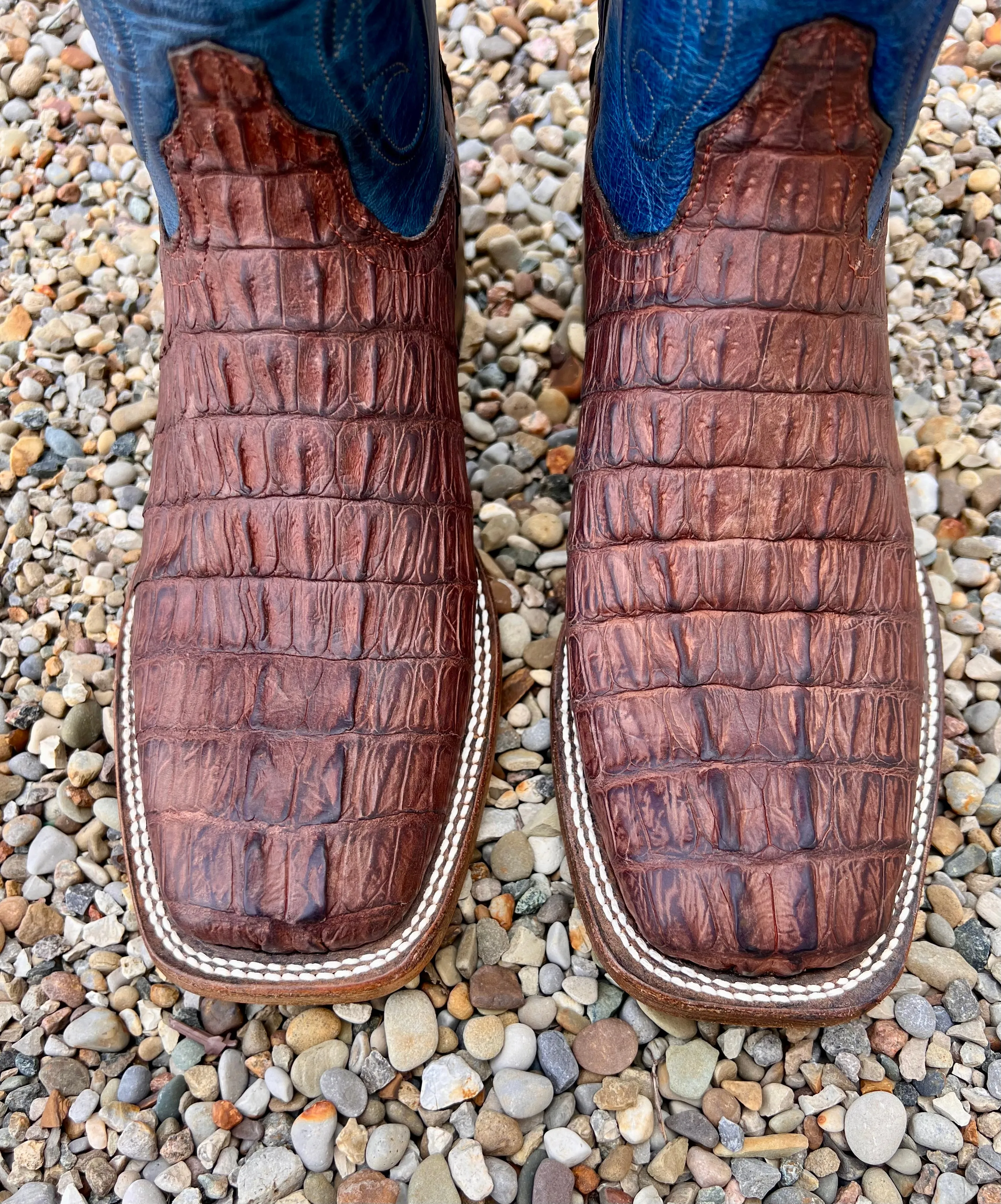 Black Jack Men’s Burnished Barnwood Sueded Caiman Tail Cowboy Boots SBBW7935-96