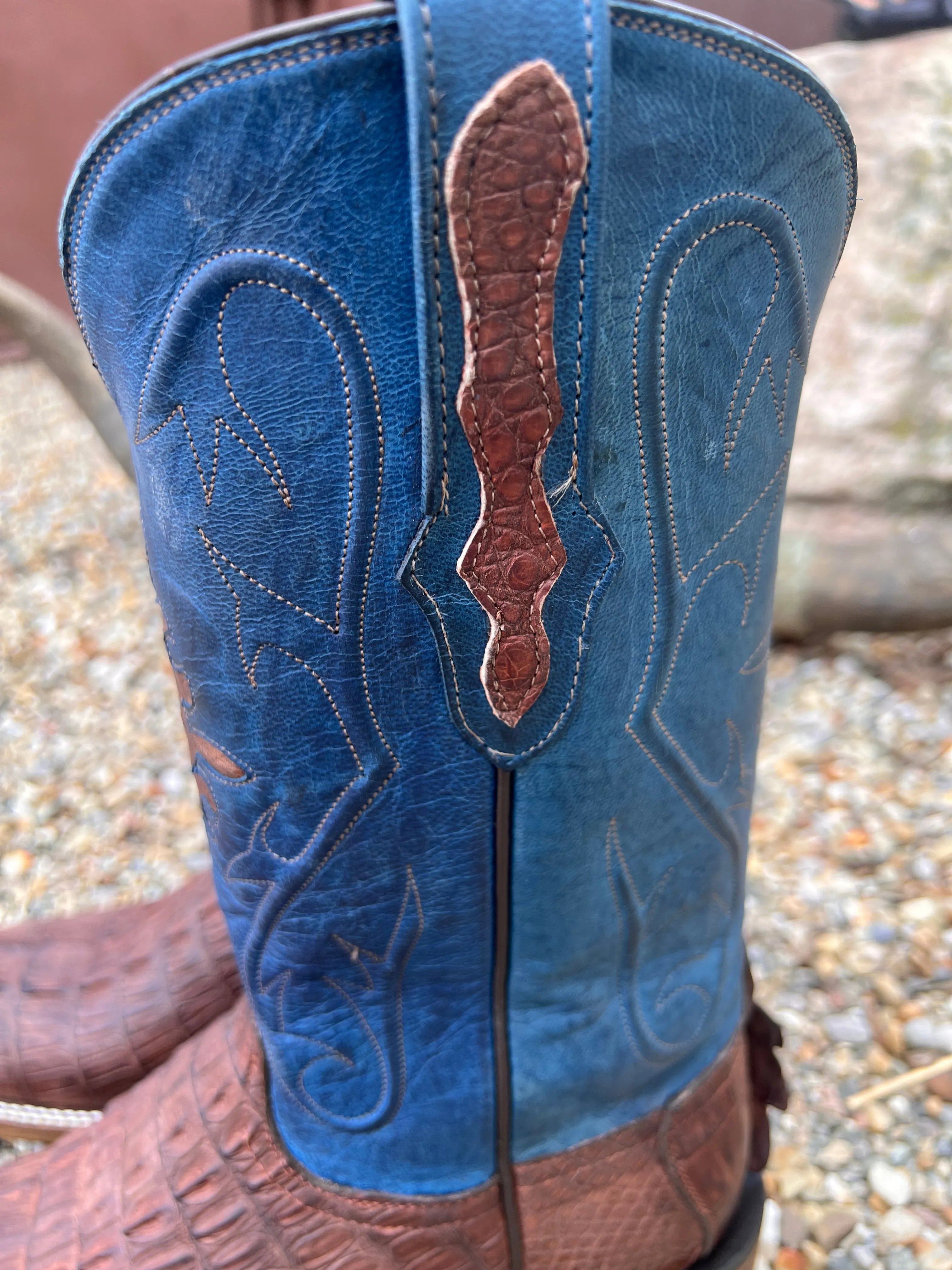 Black Jack Men’s Burnished Barnwood Sueded Caiman Tail Cowboy Boots SBBW7935-96