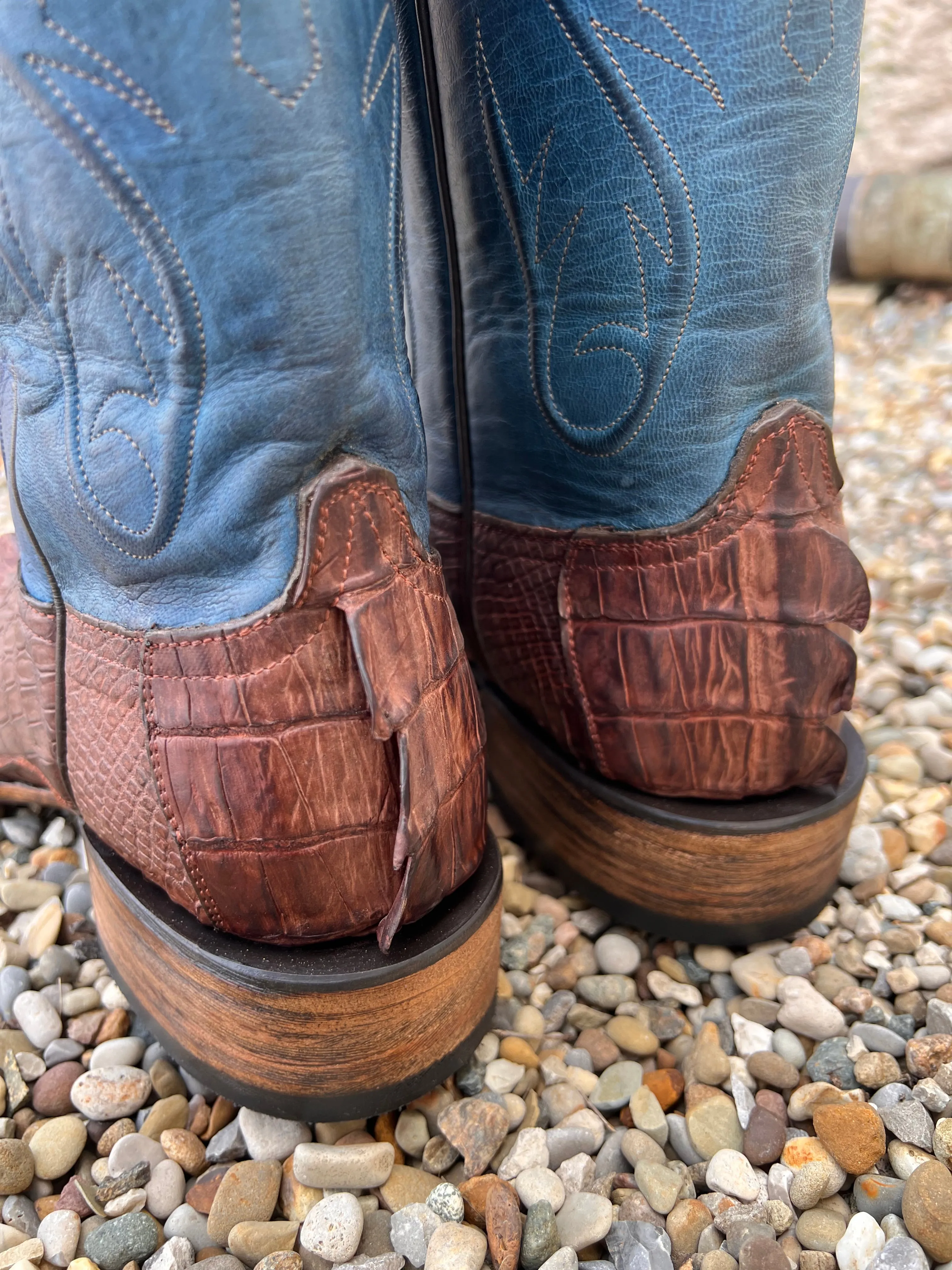 Black Jack Men’s Burnished Barnwood Sueded Caiman Tail Cowboy Boots SBBW7935-96