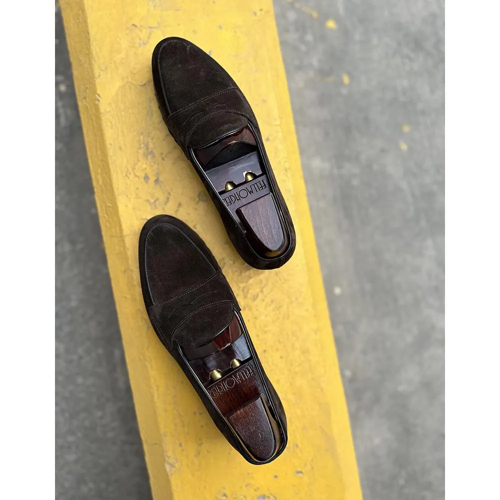 Brown Suede Classic Belgain Loafers with Extralight Lugged Sole