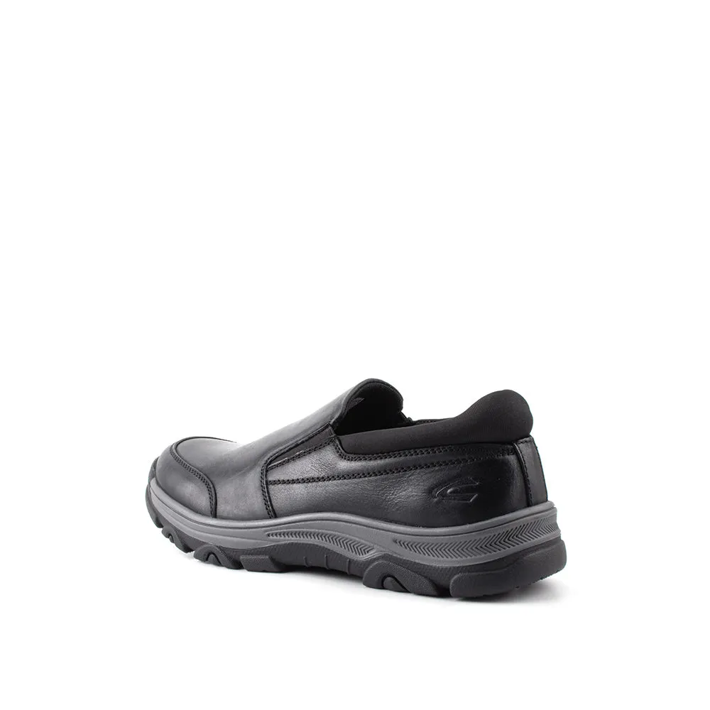 camel active Leather Classic Slip On Shoes Men Black REVOLT-852407-RS1-1