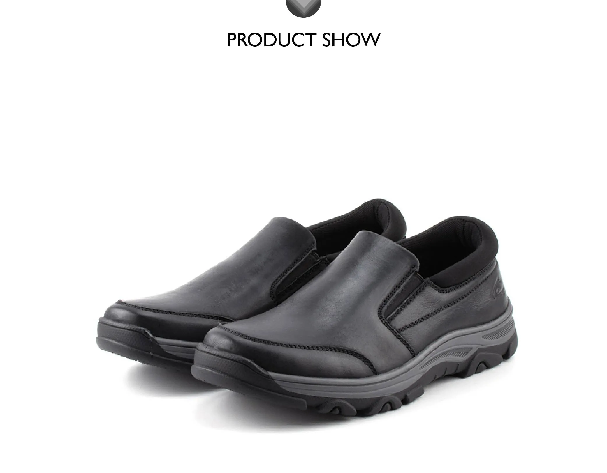 camel active Leather Classic Slip On Shoes Men Black REVOLT-852407-RS1-1