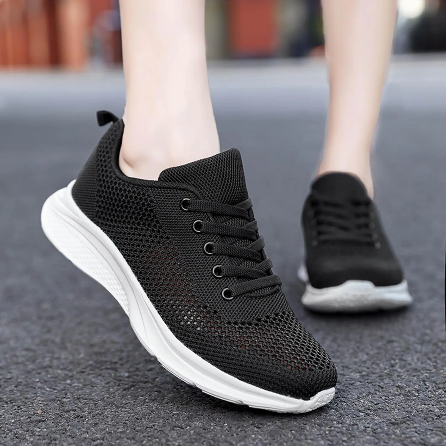 Cathalem Sneakers for Women Mesh Breathable and Comfortable Non Slip Lace Up Shoes Espadrilles Workout Gym Outdoor Shoes