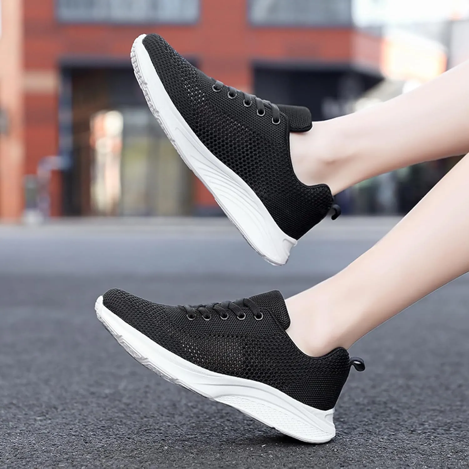 Cathalem Sneakers for Women Mesh Breathable and Comfortable Non Slip Lace Up Shoes Espadrilles Workout Gym Outdoor Shoes