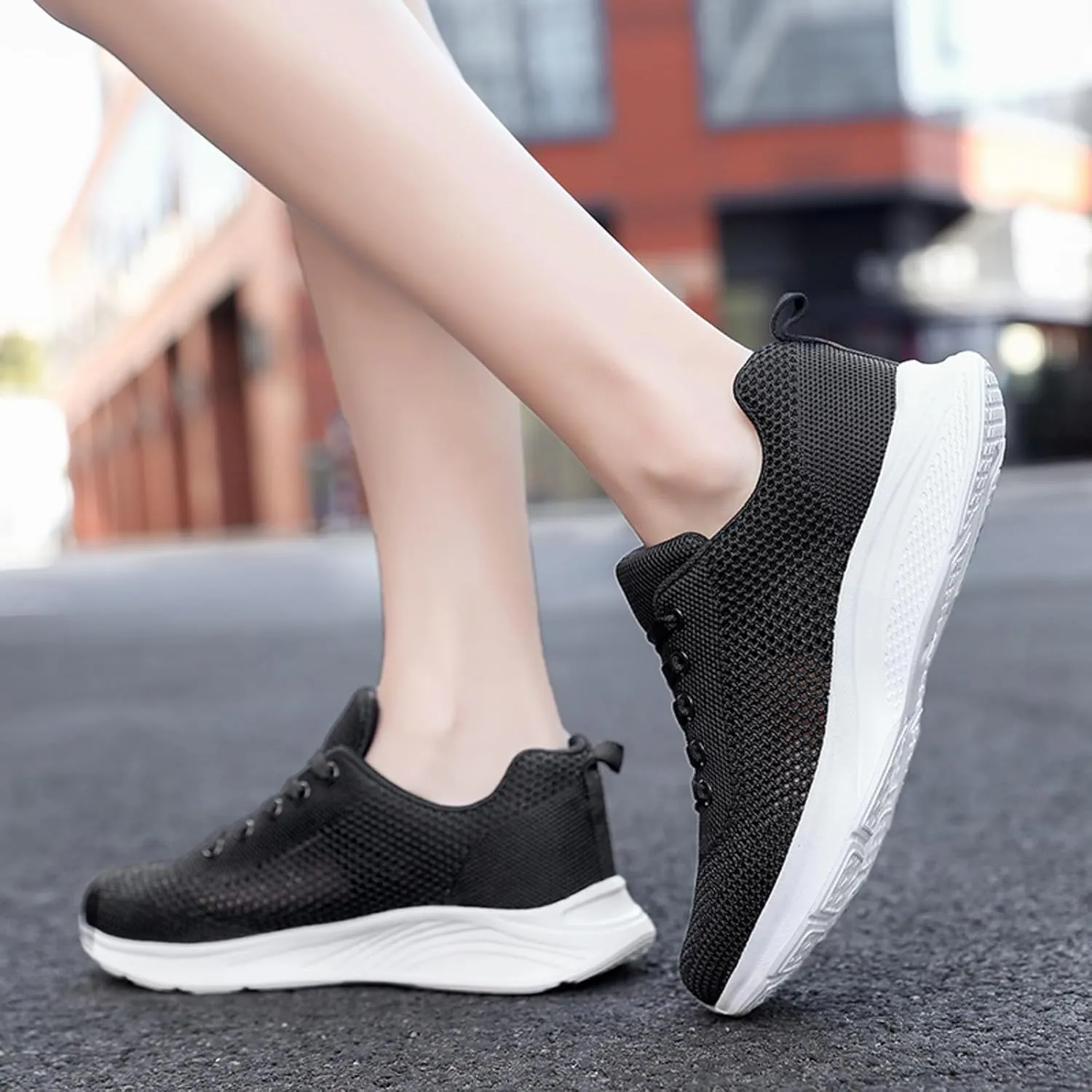 Cathalem Sneakers for Women Mesh Breathable and Comfortable Non Slip Lace Up Shoes Espadrilles Workout Gym Outdoor Shoes