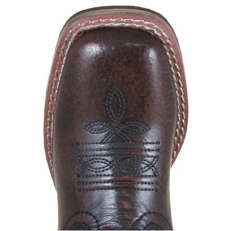 Children's Landry Chocolate Leather Square Toe Western Boot 3722