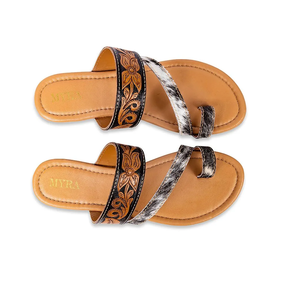 Daisy Mae Leather & Hairon Sandals