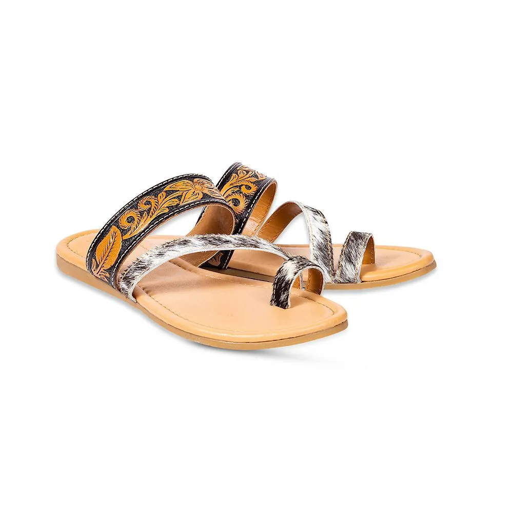 Daisy Mae Leather & Hairon Sandals