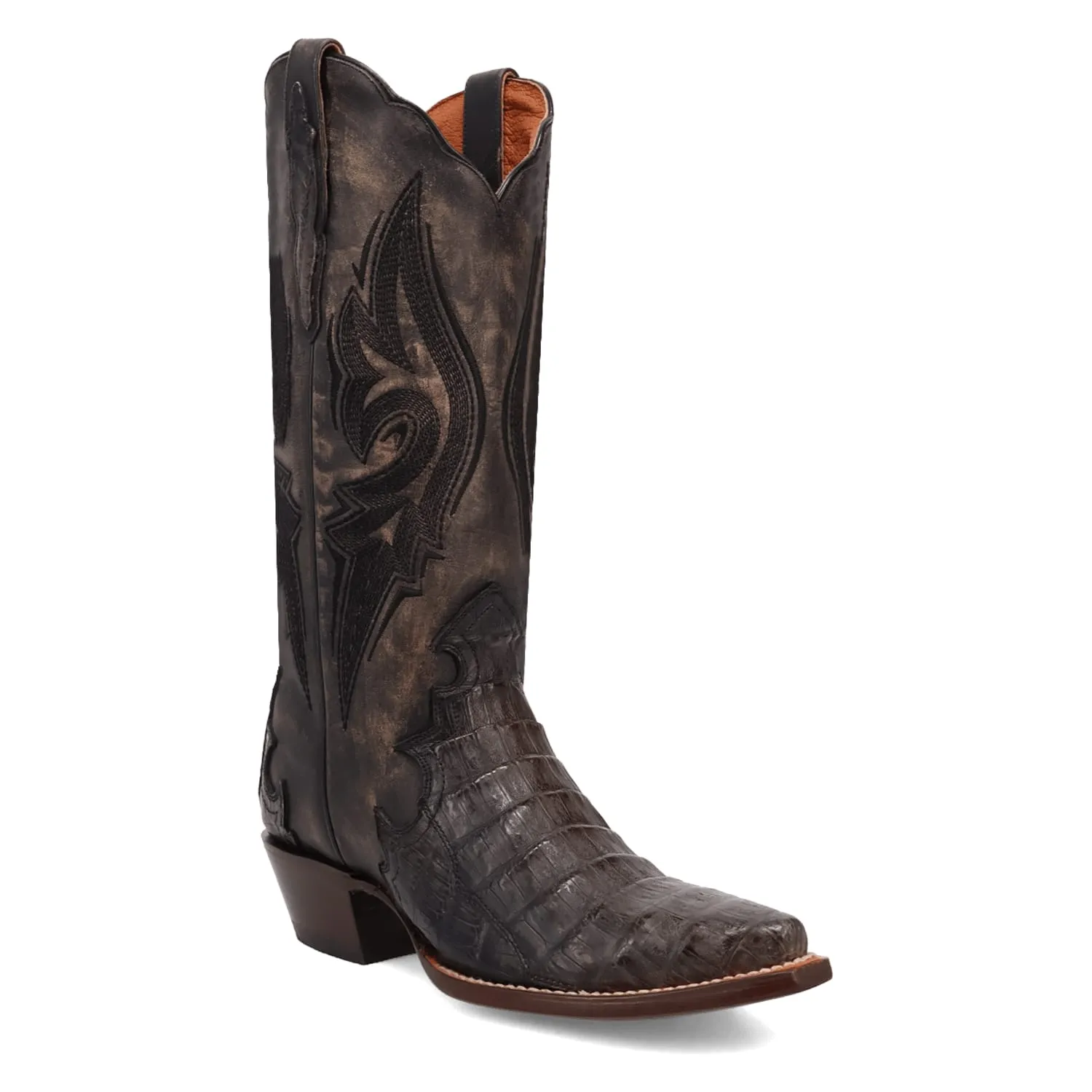 Dan Post Men's Berkeley Genuine Caiman Snip Toe Boots - Black DP3060