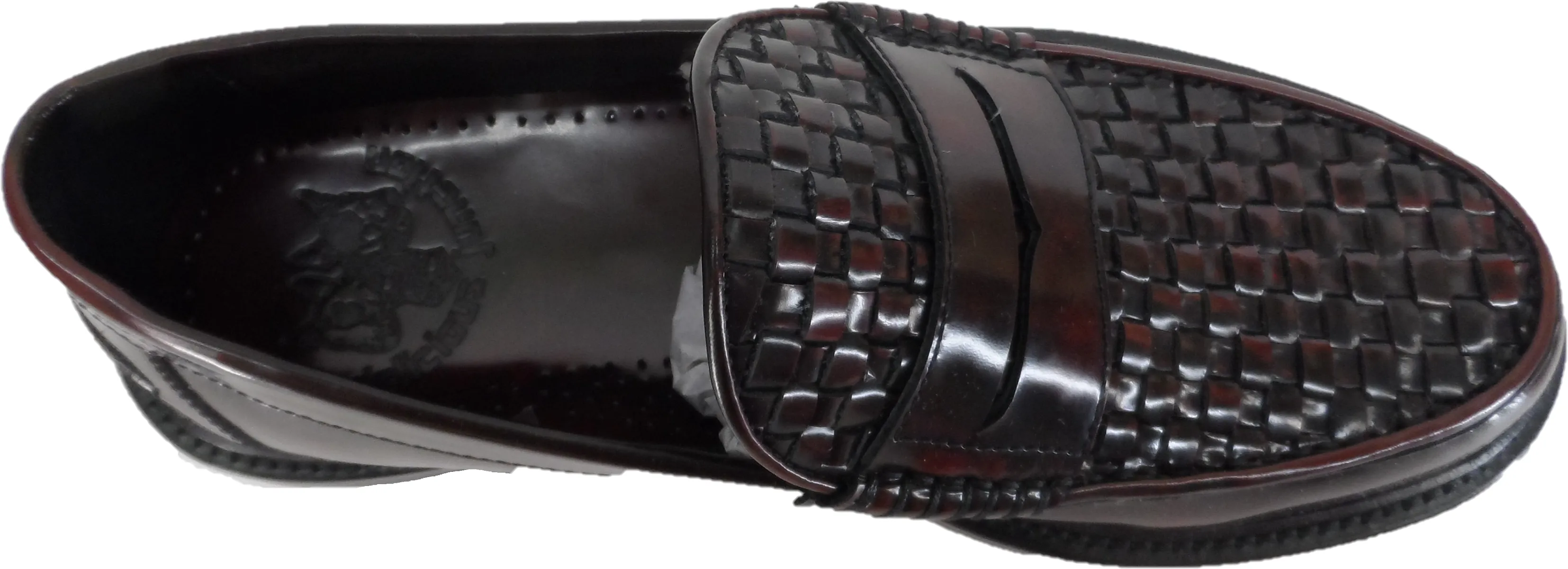 Delicious Junction Brummel Oxblood Real Basket Weave Penny Loafer