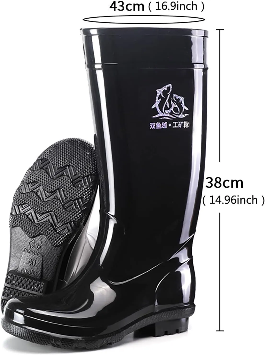 Durable Farming Boots Men Knee Mud Working Boots Waterproof Rain Shoes Non Slip Kitchen Labor Shoes Men Comfrotable Wide Width Garden Shoe Sturdy Rubber Farming Work Footwear