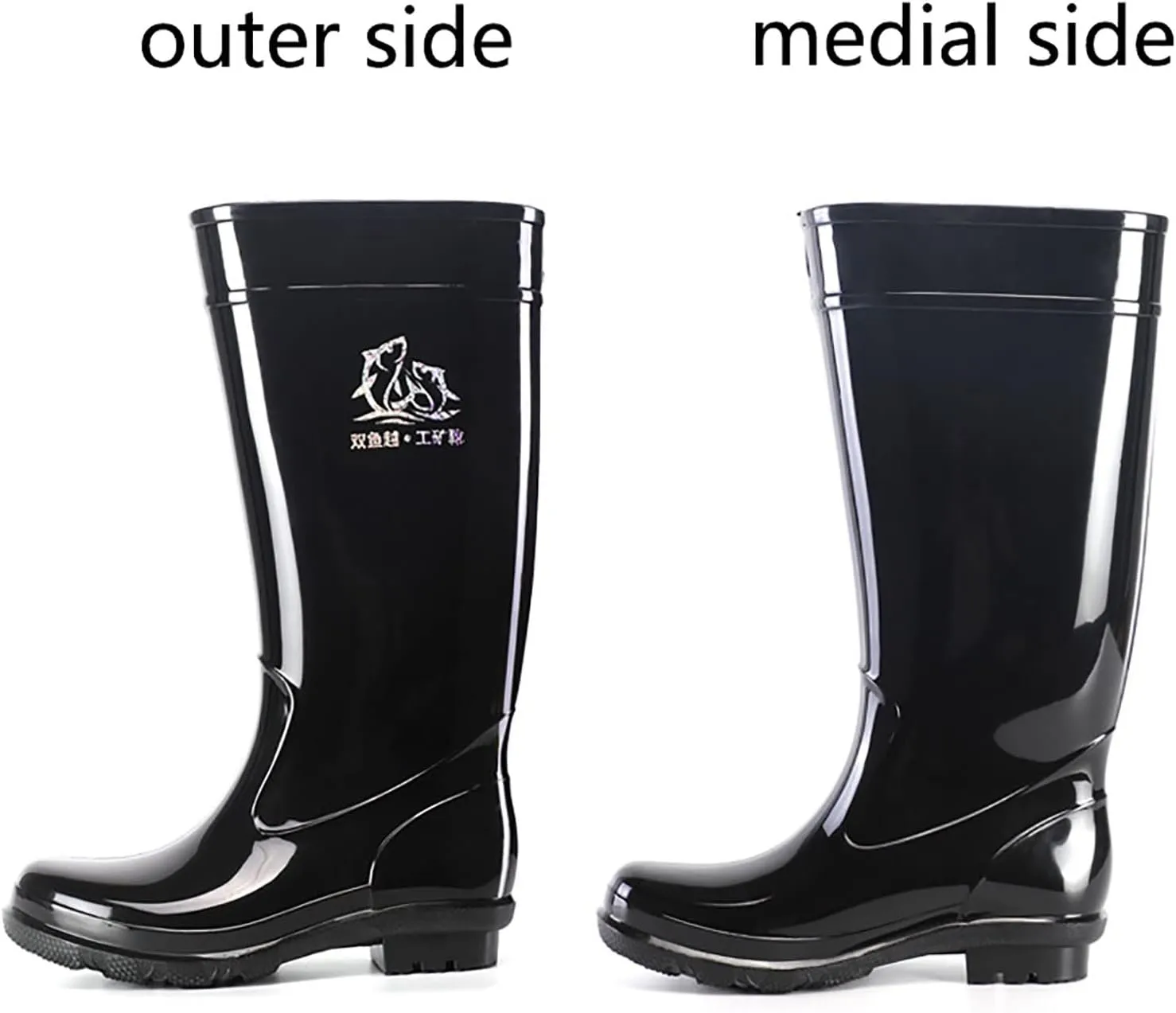 Durable Farming Boots Men Knee Mud Working Boots Waterproof Rain Shoes Non Slip Kitchen Labor Shoes Men Comfrotable Wide Width Garden Shoe Sturdy Rubber Farming Work Footwear