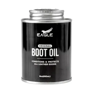 Eagle Leather Boot Oil for Work Boots, Cowboy Boots, & Shoes - Includes Applicator & Premium Towel - All-Natural Deep Leather Conditioner(8.45oz)