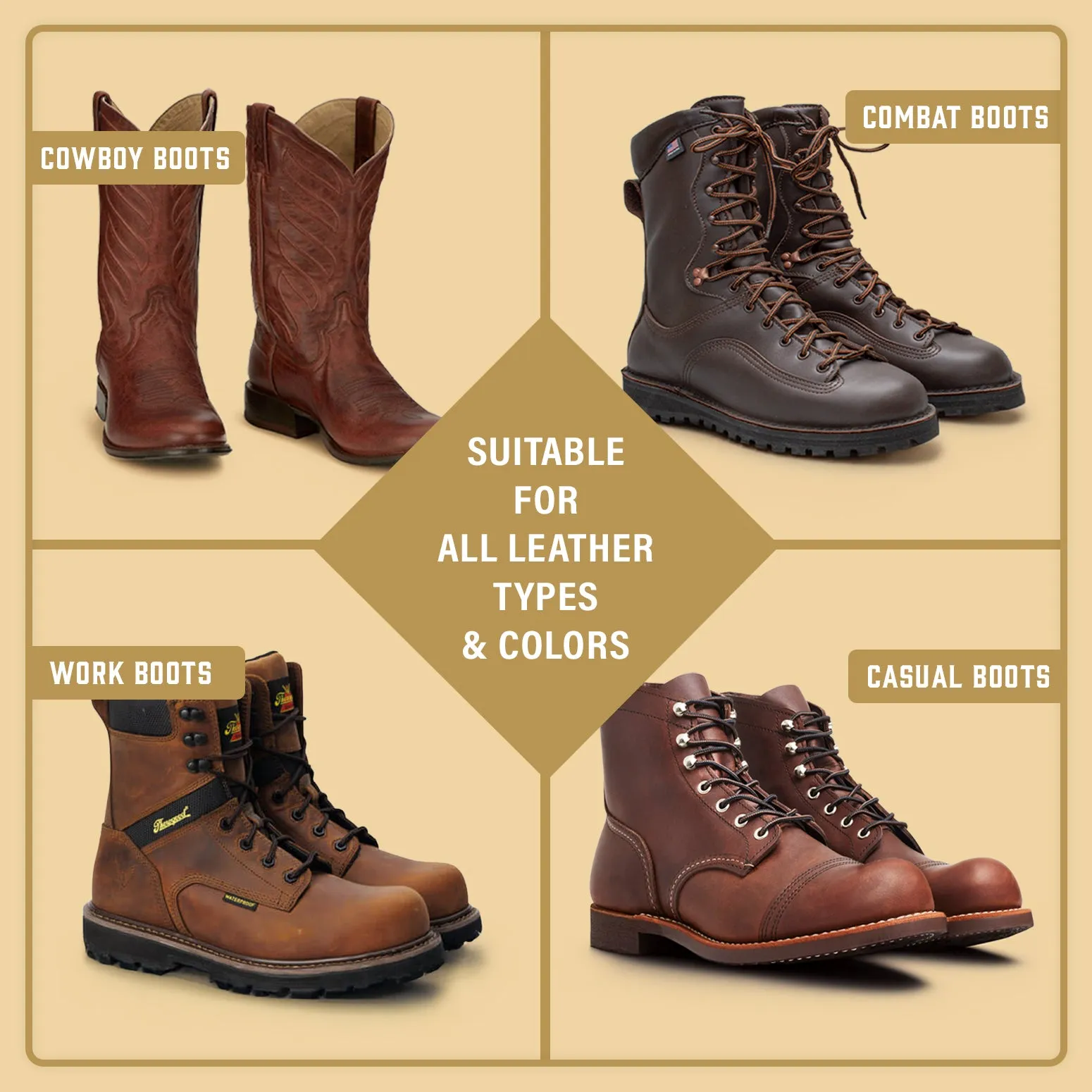 Eagle Leather Boot Oil for Work Boots, Cowboy Boots, & Shoes - Includes Applicator & Premium Towel - All-Natural Deep Leather Conditioner(8.45oz)