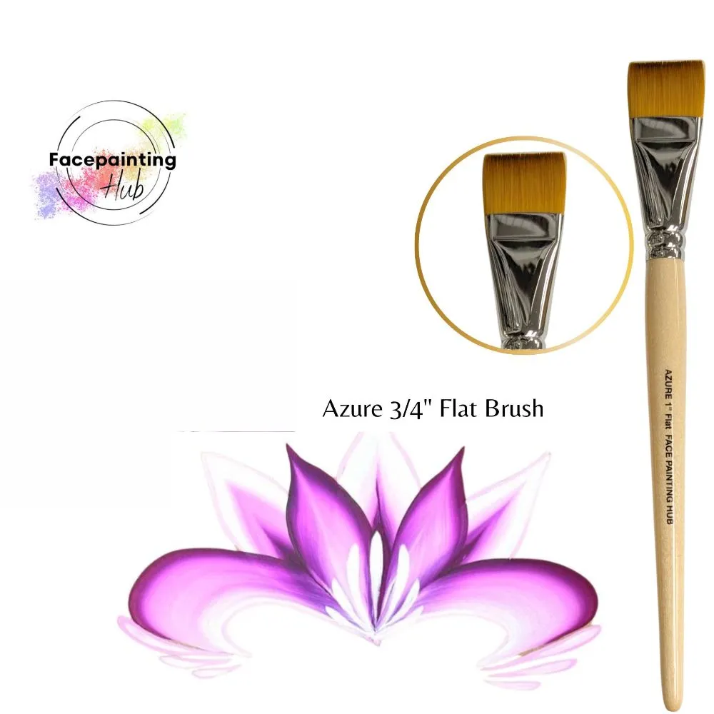 Face Painting Hub  | Face Painting Brush - Azure - 3/4" Flat
