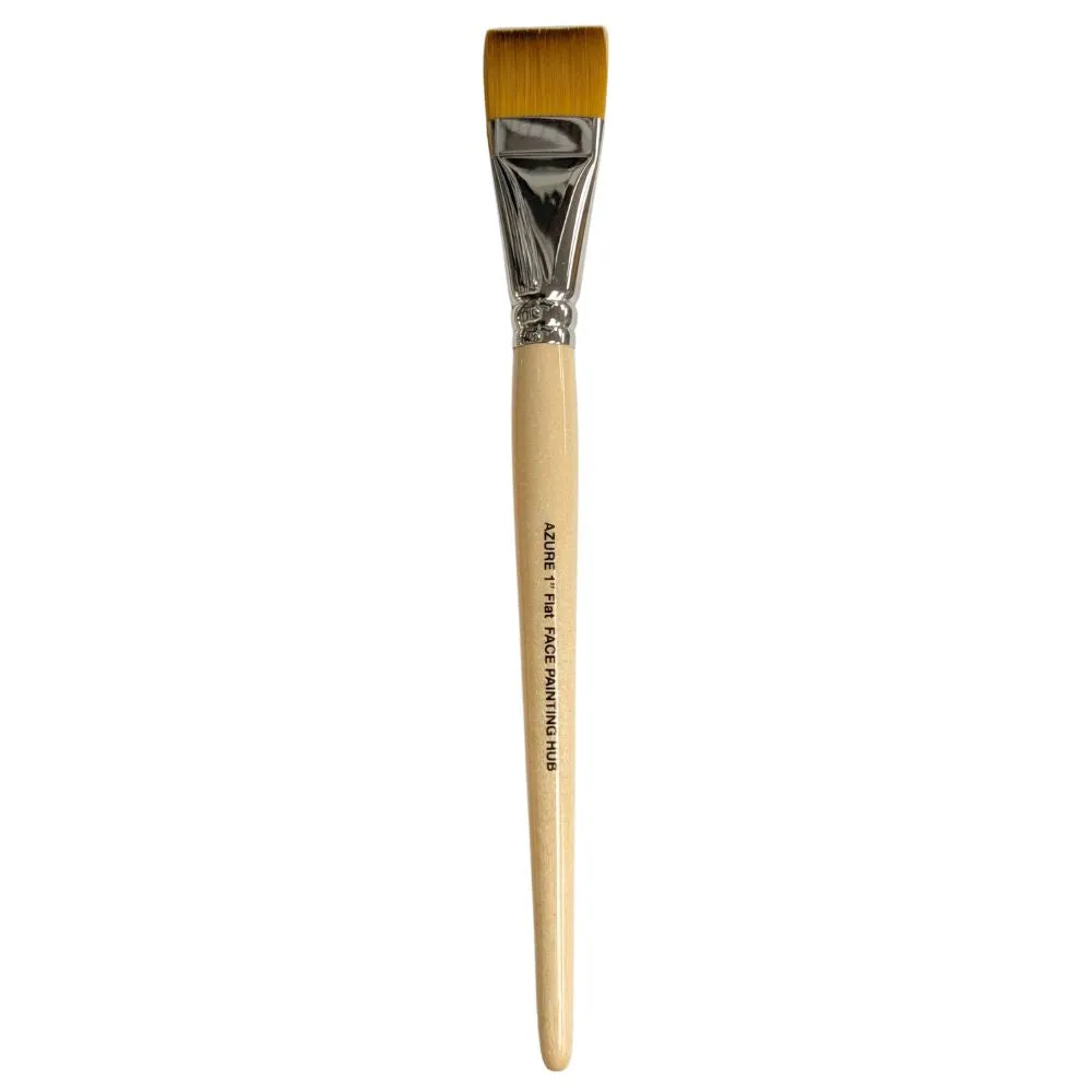 Face Painting Hub  | Face Painting Brush - Azure - 3/4" Flat