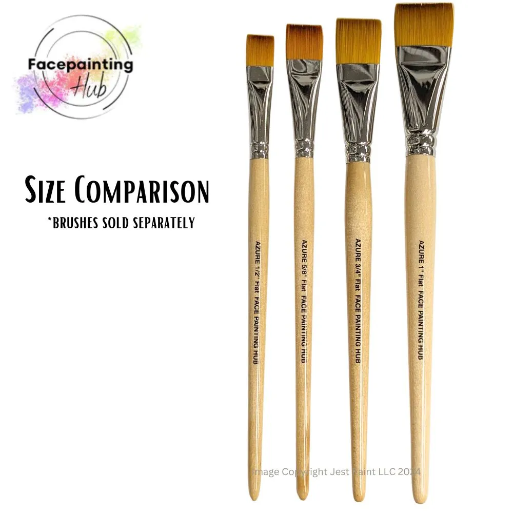 Face Painting Hub  | Face Painting Brush - Azure - 3/4" Flat
