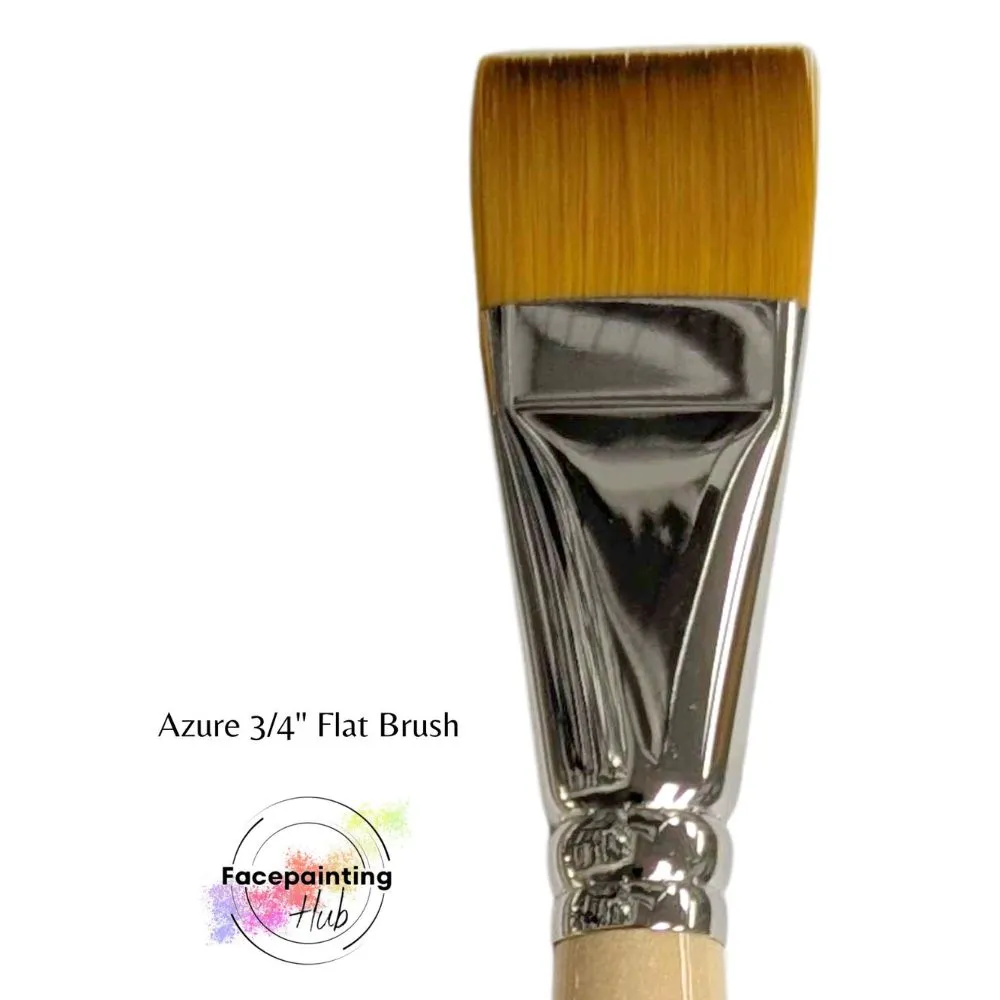 Face Painting Hub  | Face Painting Brush - Azure - 3/4" Flat