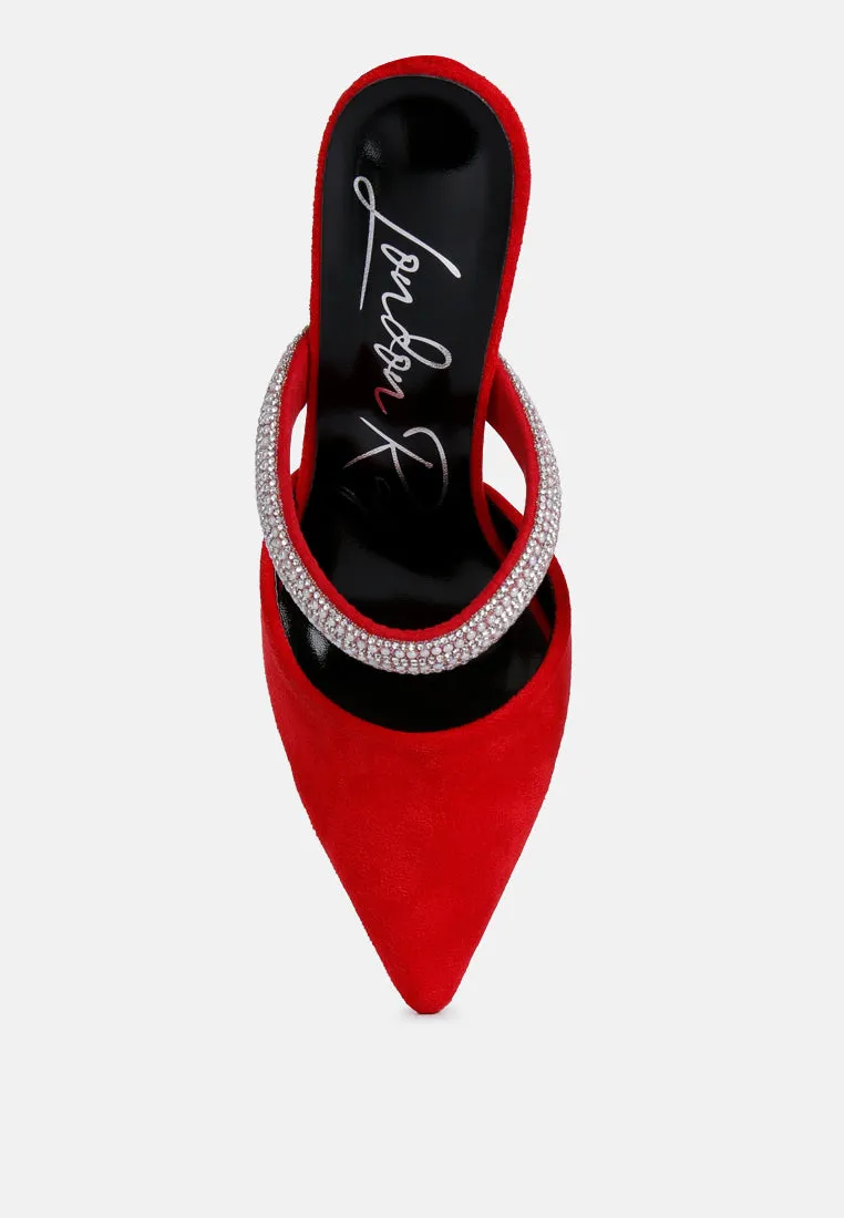 fauci diamante strap heeled mules