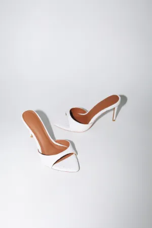 Gia White Reptile Vegan Mules 80 mm
