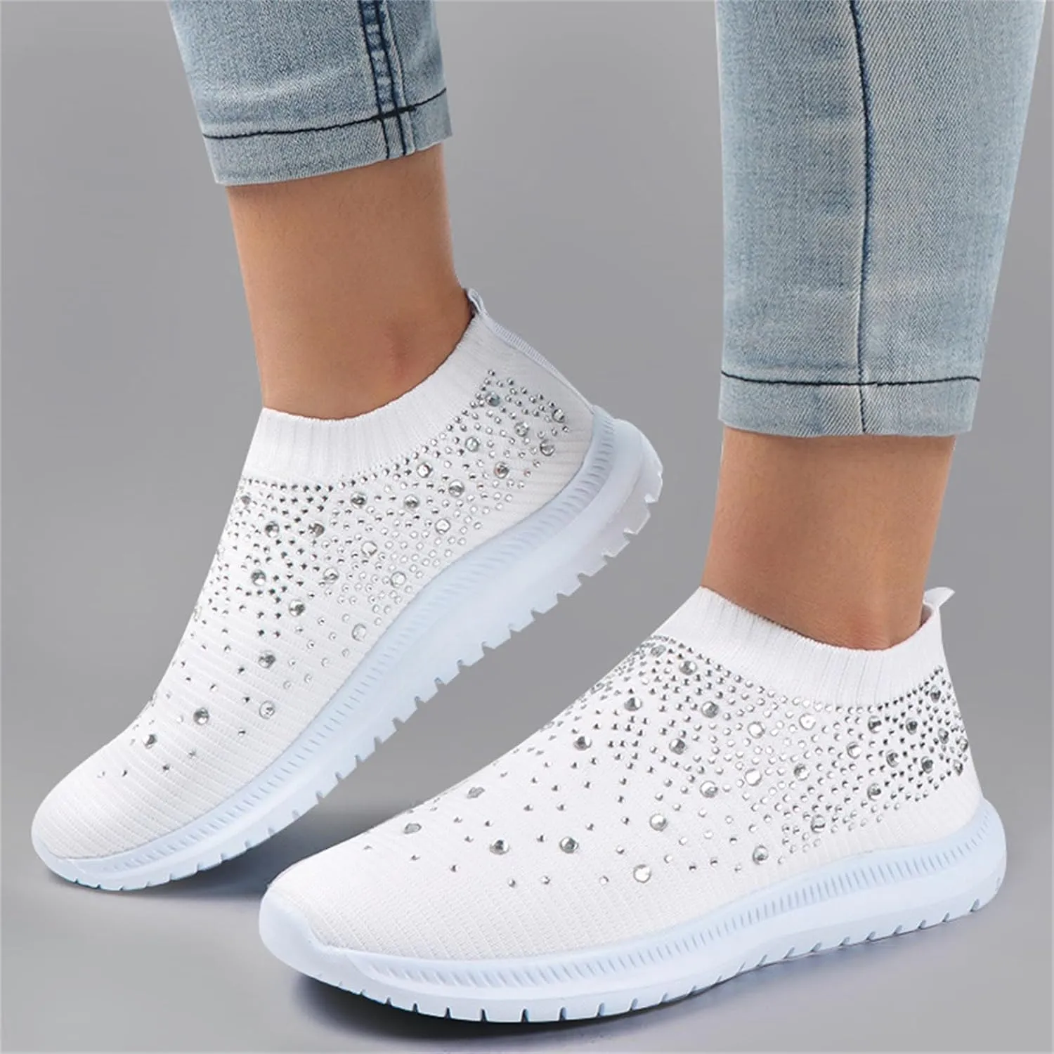 Ladmiple Shoes For Women Sneakers Slip On Running Shoes Non Slip Lightweight Gym Tennis Walking Shoes Fashion Sneakers