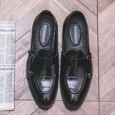 Leather Classic Buckles  Men Slip On Formal Loafers