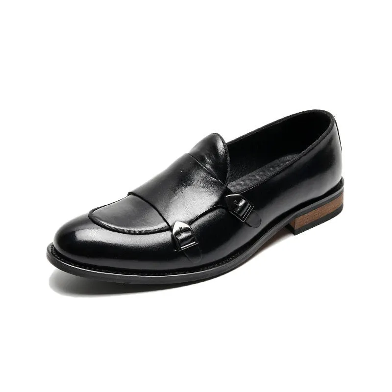 Leather Classic Buckles  Men Slip On Formal Loafers