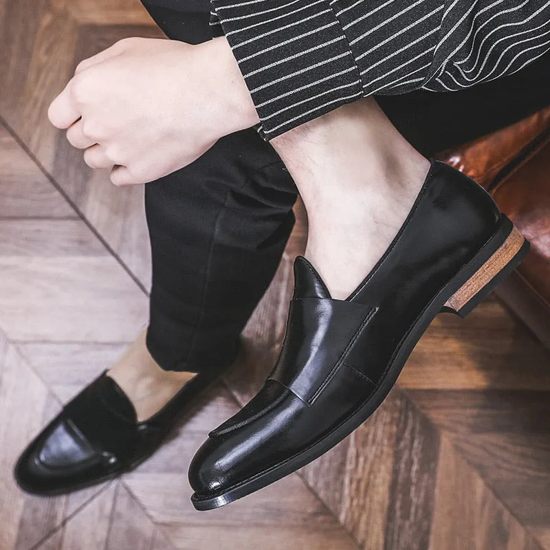Leather Classic Buckles  Men Slip On Formal Loafers