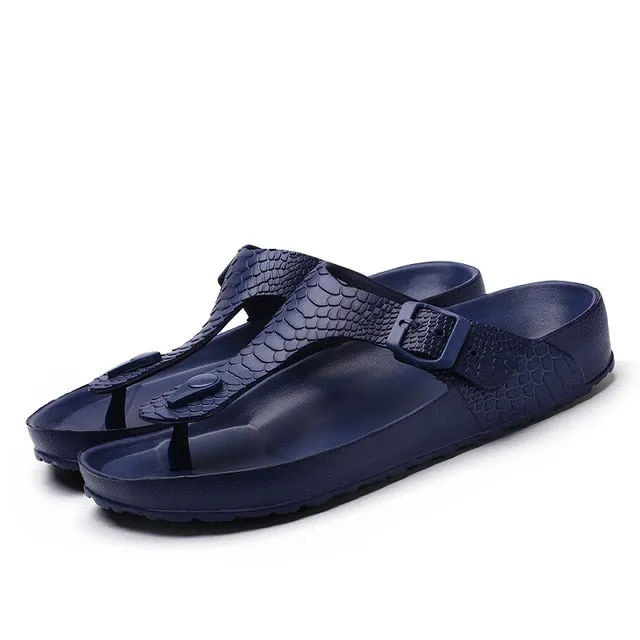 Men Flip Flops Summer Shoes Man Outside Beach Slippers EVA Light Soft Slippers Women Footwear Plus Size Male Sandals Flat Shoes