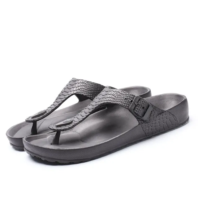 Men Flip Flops Summer Shoes Man Outside Beach Slippers EVA Light Soft Slippers Women Footwear Plus Size Male Sandals Flat Shoes