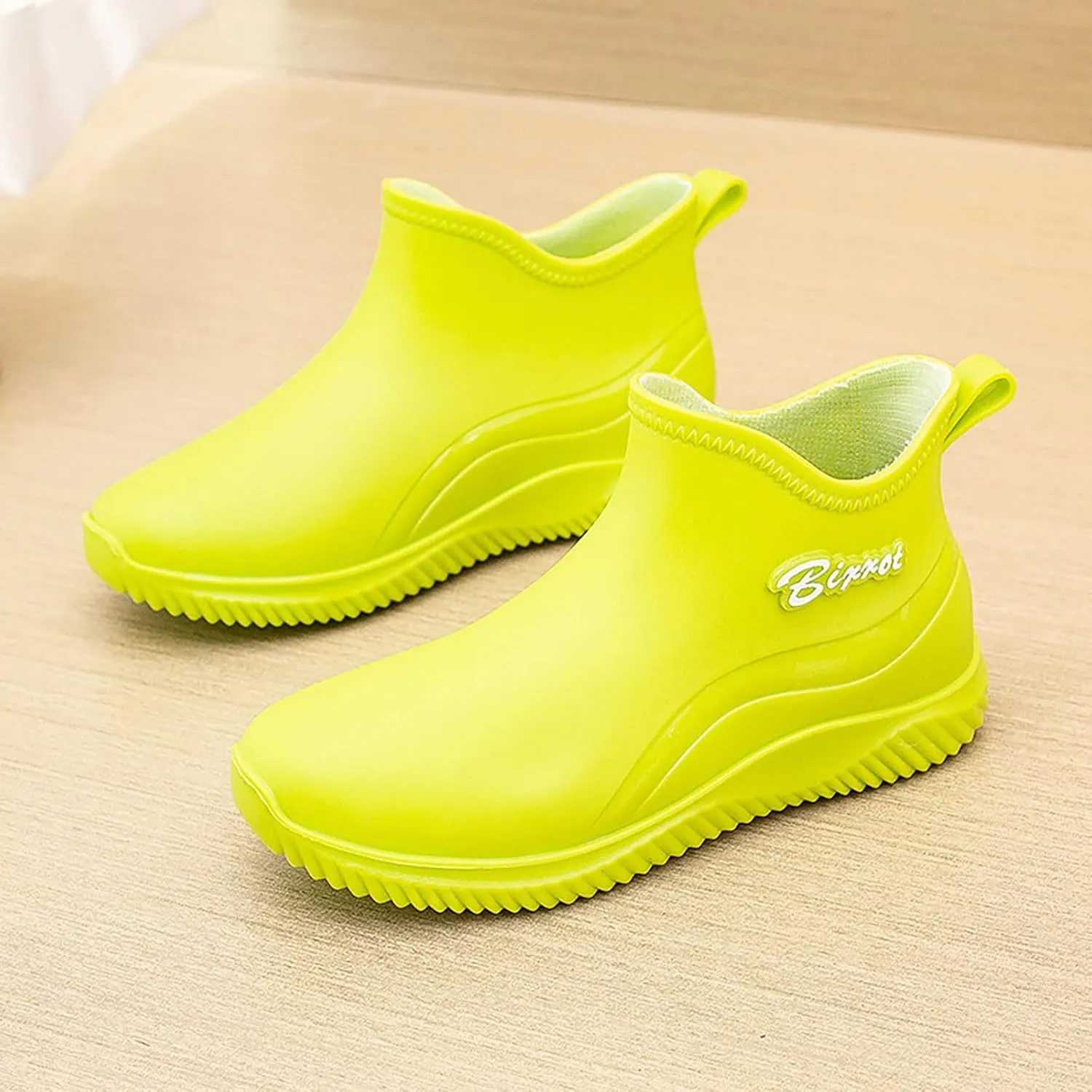 Mid Calf Rain Boots Womens Mens Grounded Footwear Fall Booties 2024 Low Heel Slip On Barefoot Shoes Women's Rubber Rain Boots Waterproof & Anti-slip Womens Chelsea Boots