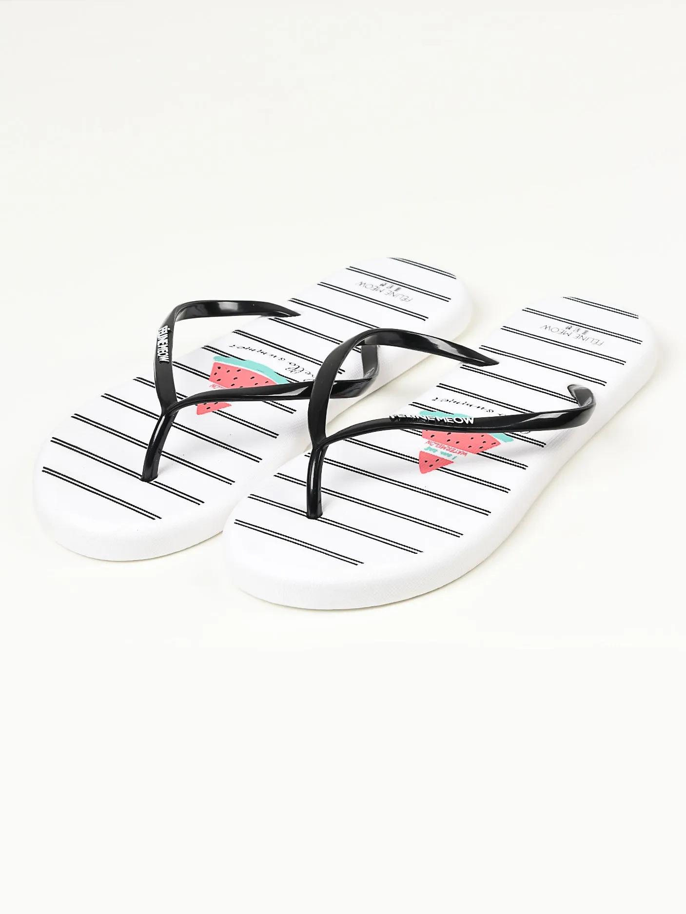 Printed Flip Flops - White
