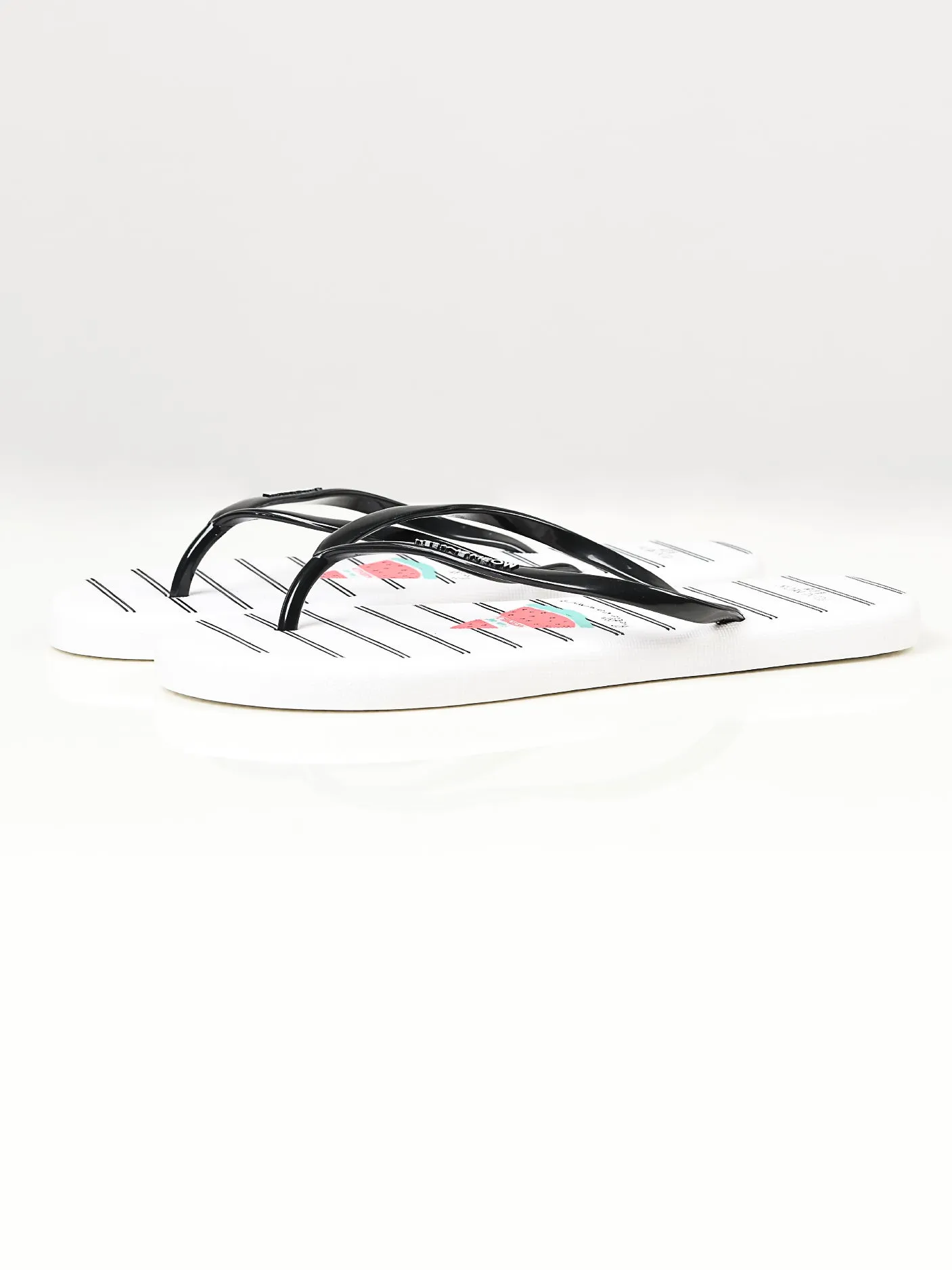 Printed Flip Flops - White
