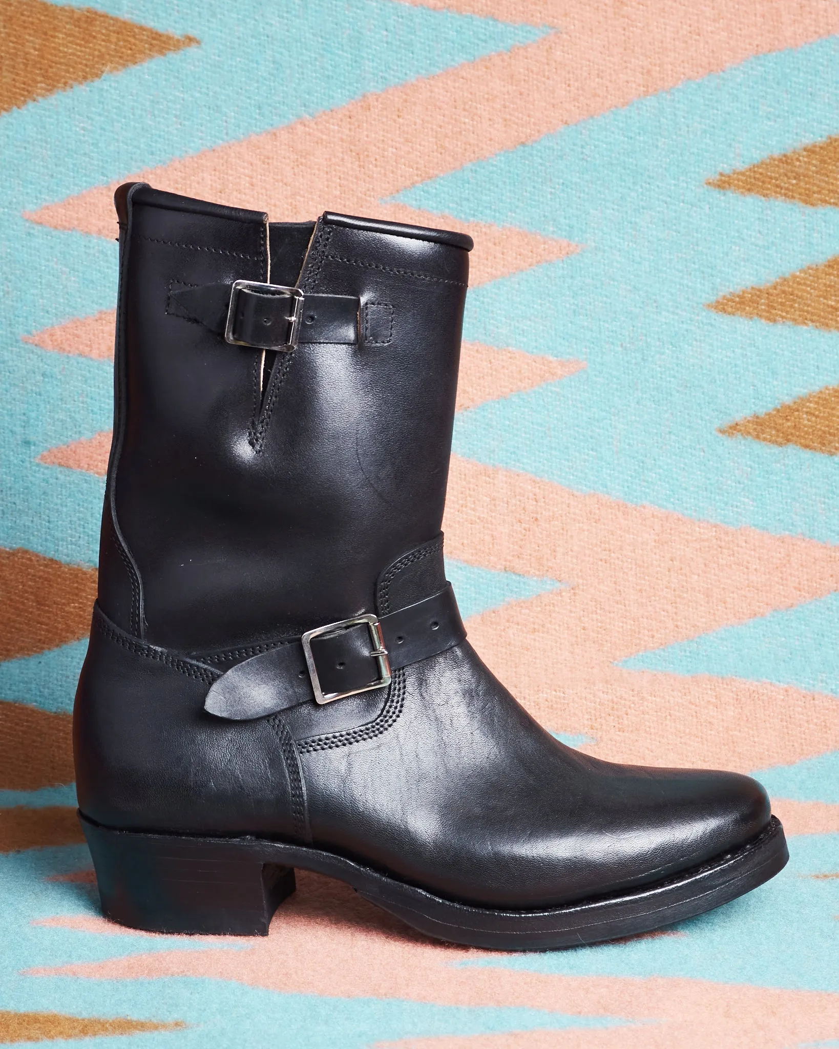 Råland Bootmaker Engineer Boots Horsehide Black Handmade In Sweden