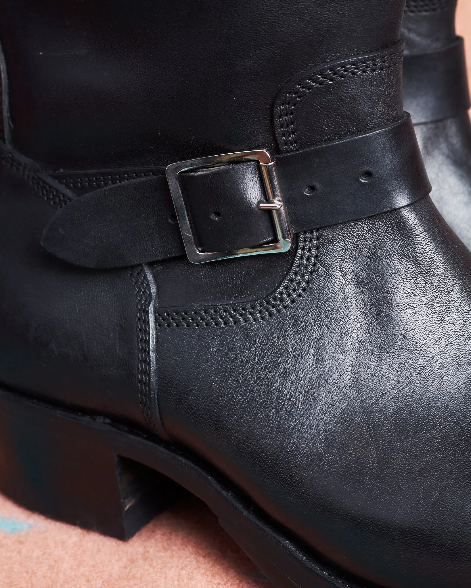 Råland Bootmaker Engineer Boots Horsehide Black Handmade In Sweden