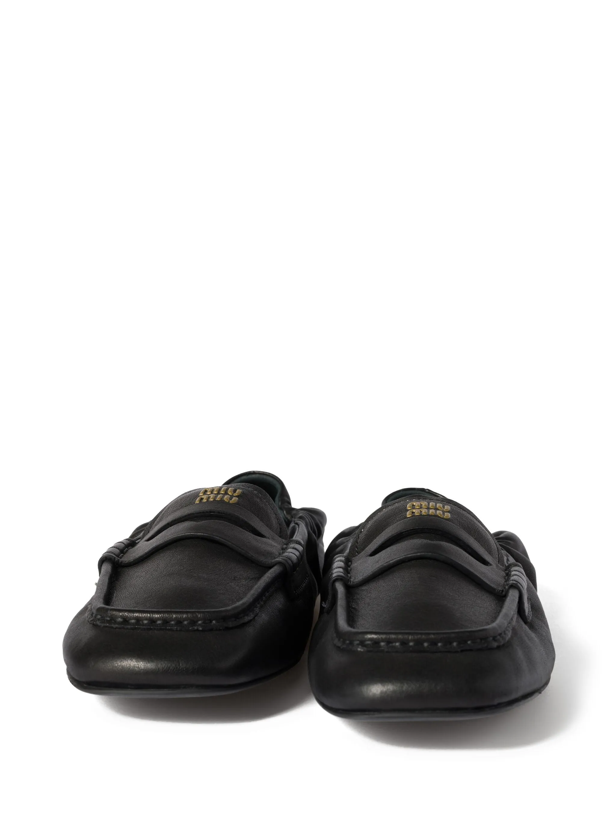 ruches nappa leather loafers