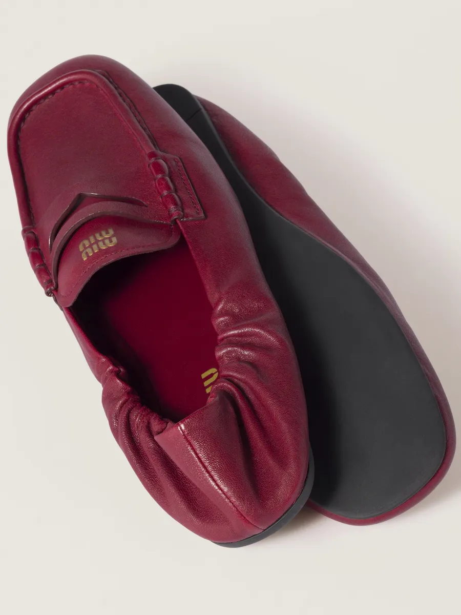 ruches nappa leather loafers