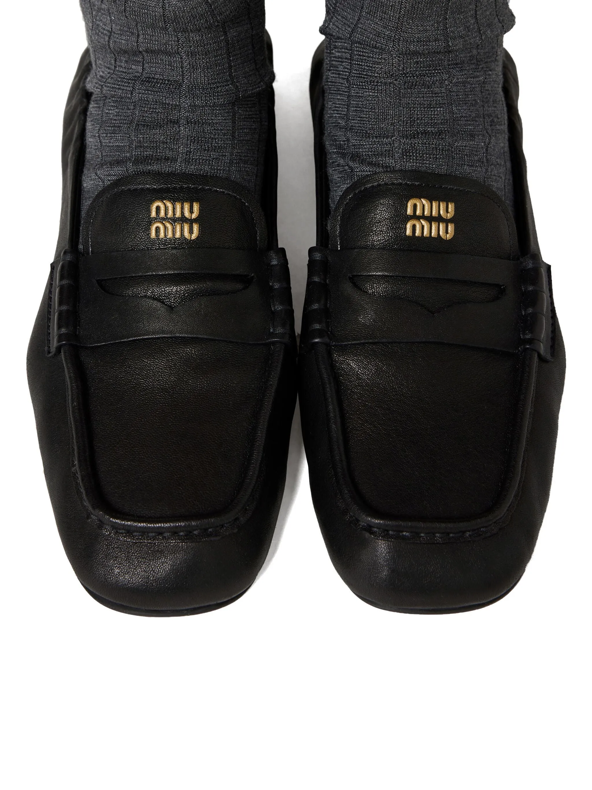 ruches nappa leather loafers