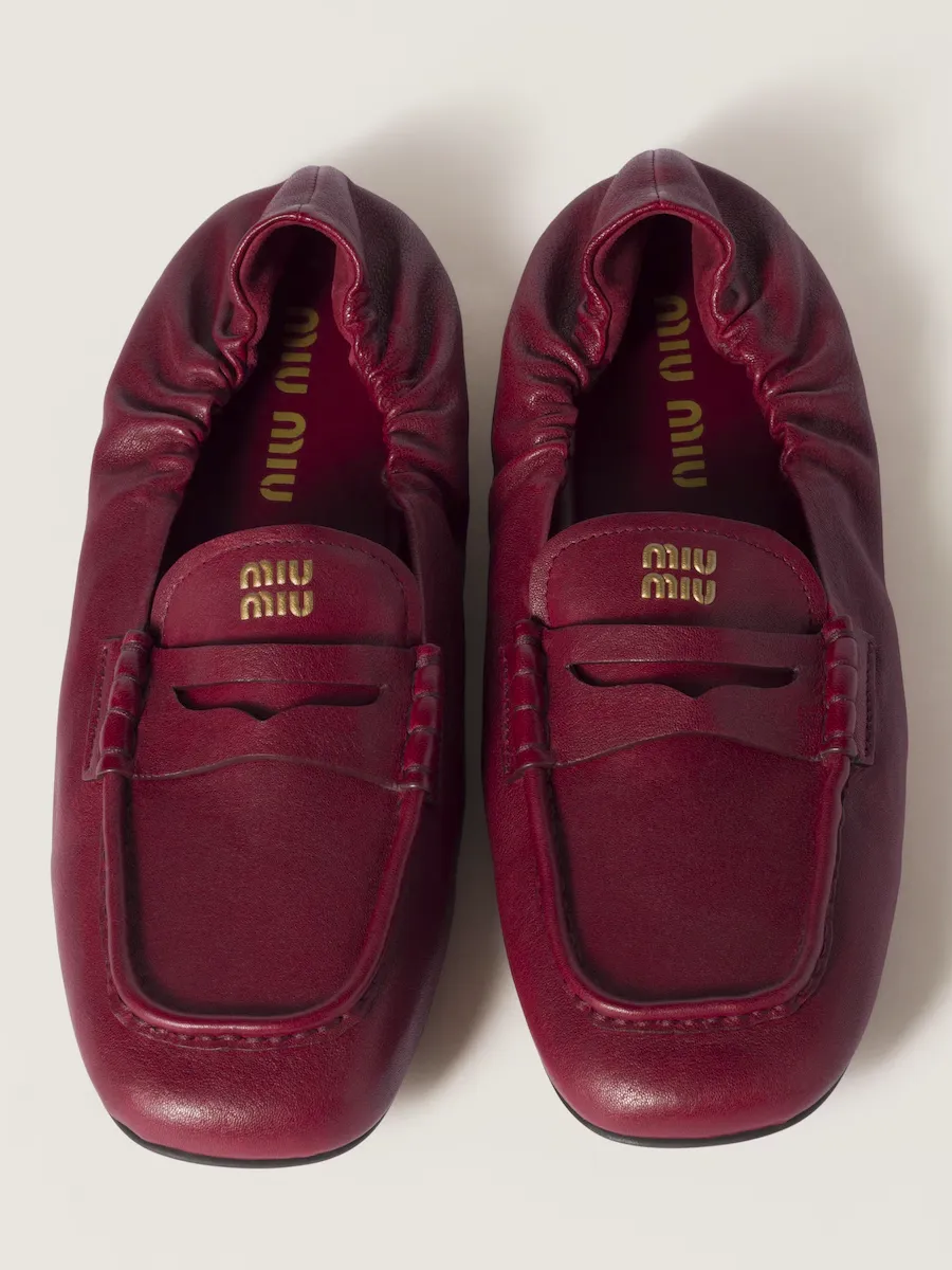 ruches nappa leather loafers