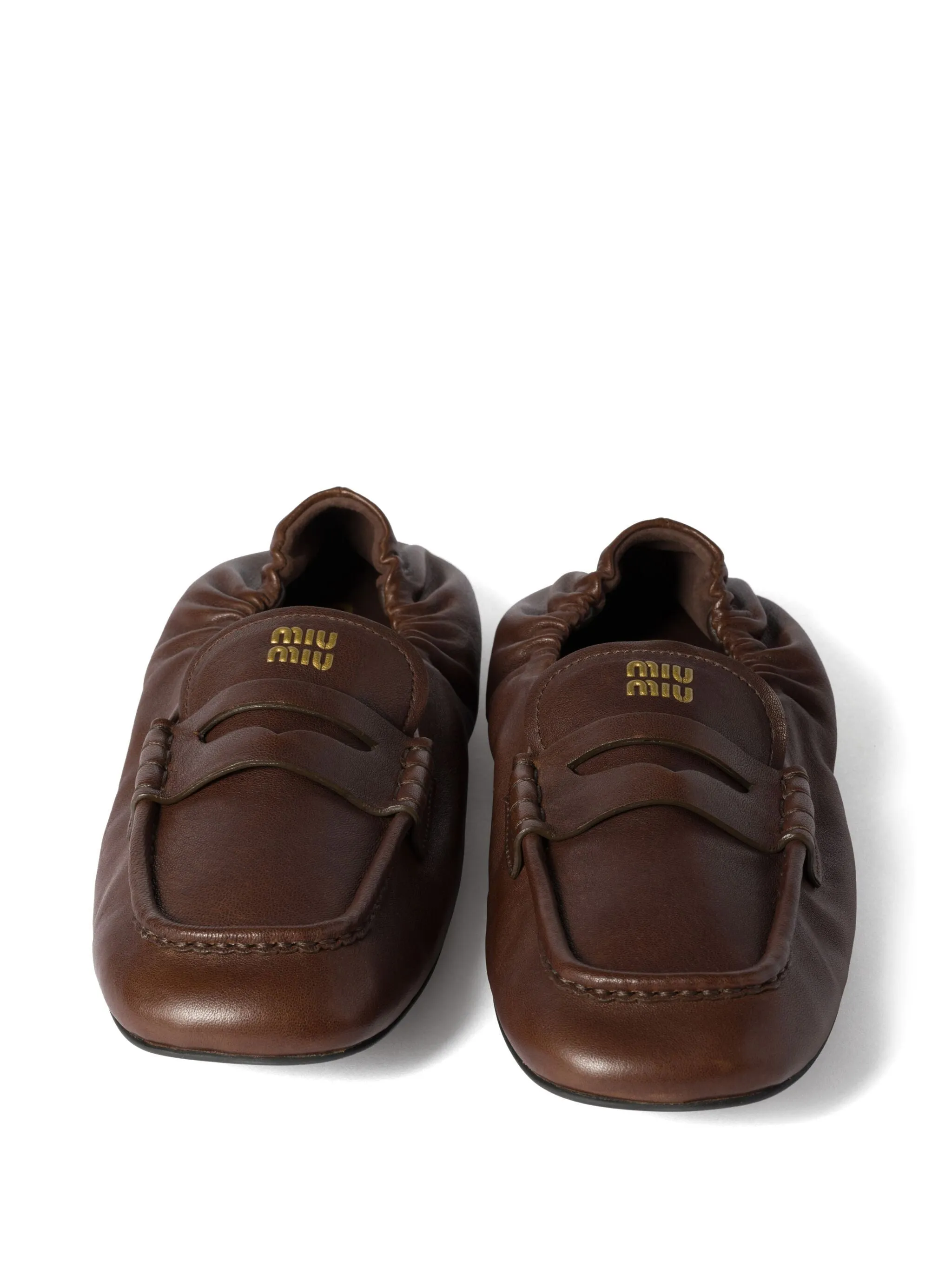 ruches nappa leather loafers