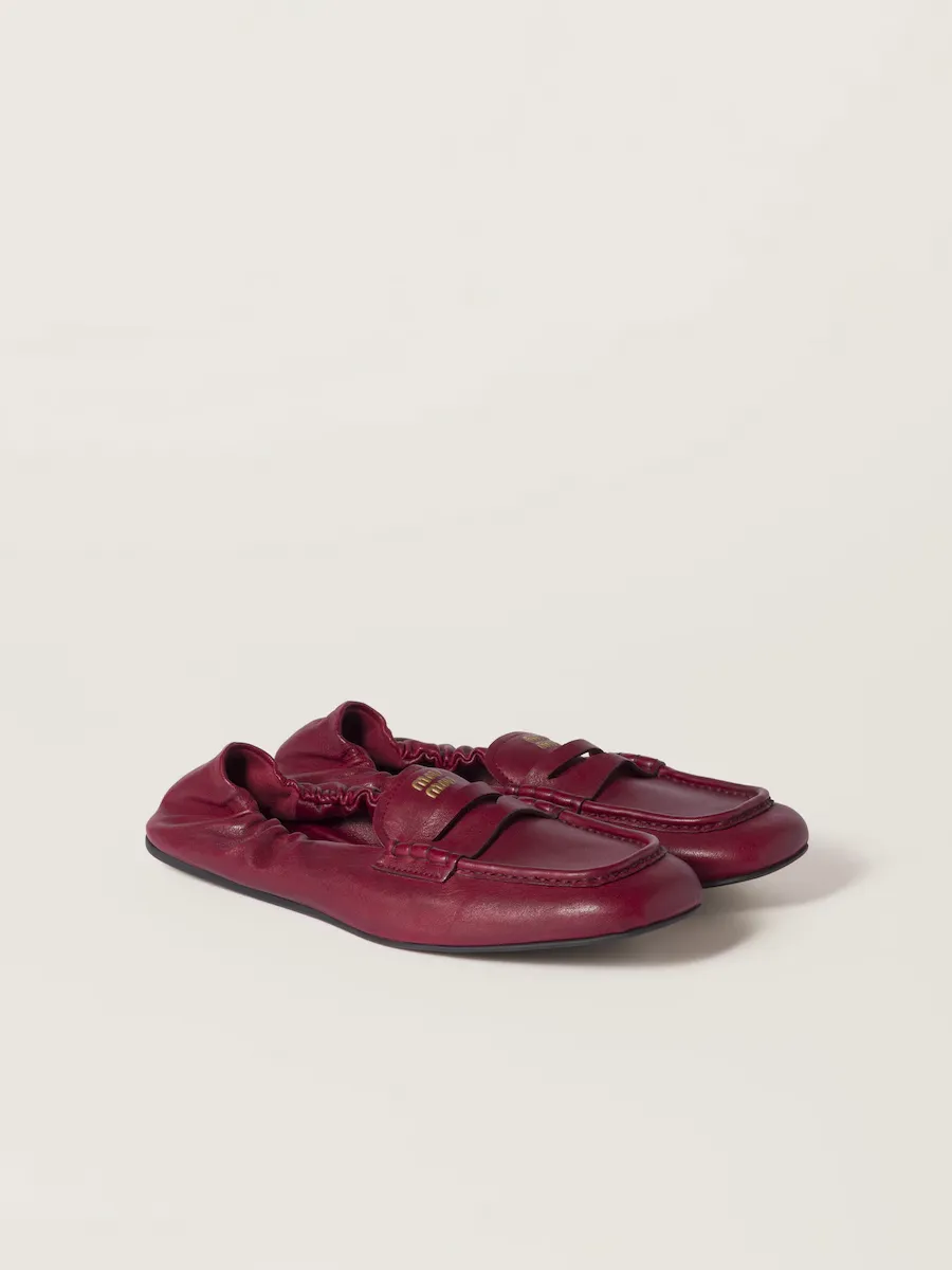 ruches nappa leather loafers
