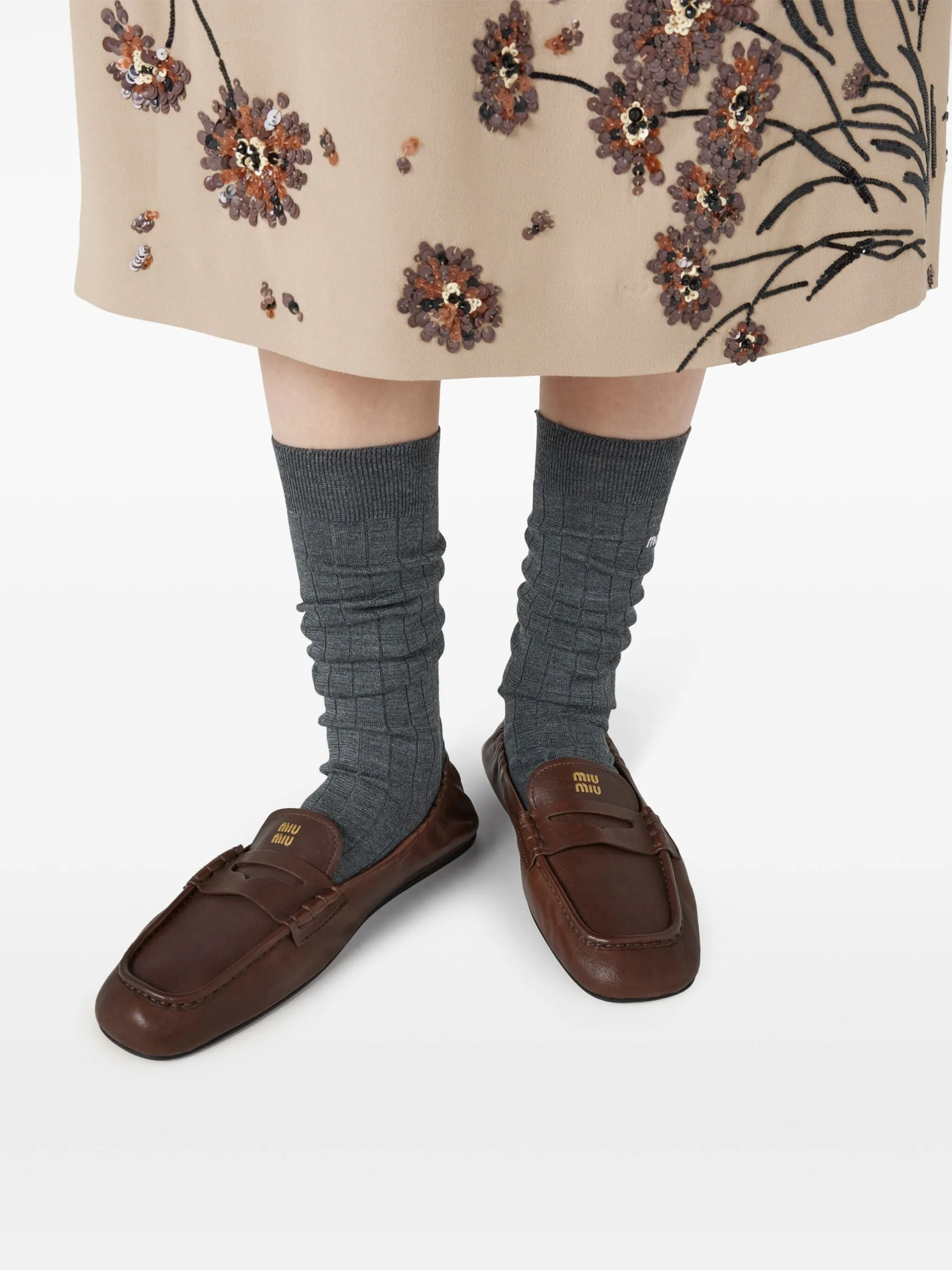 ruches nappa leather loafers