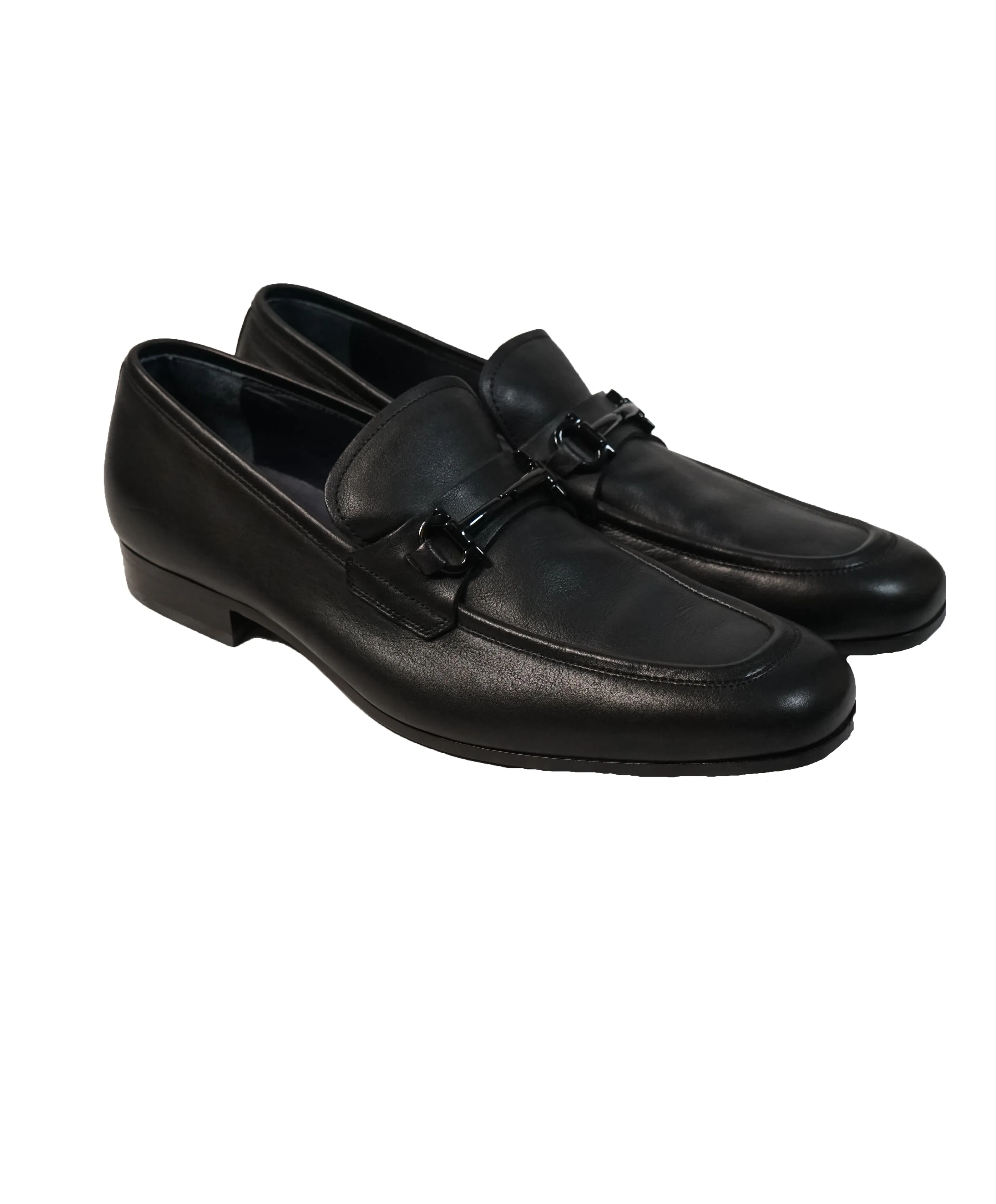 SALVATORE FERRAGAMO - “Ravenna” Black on Black Bit Loafer - 8.5