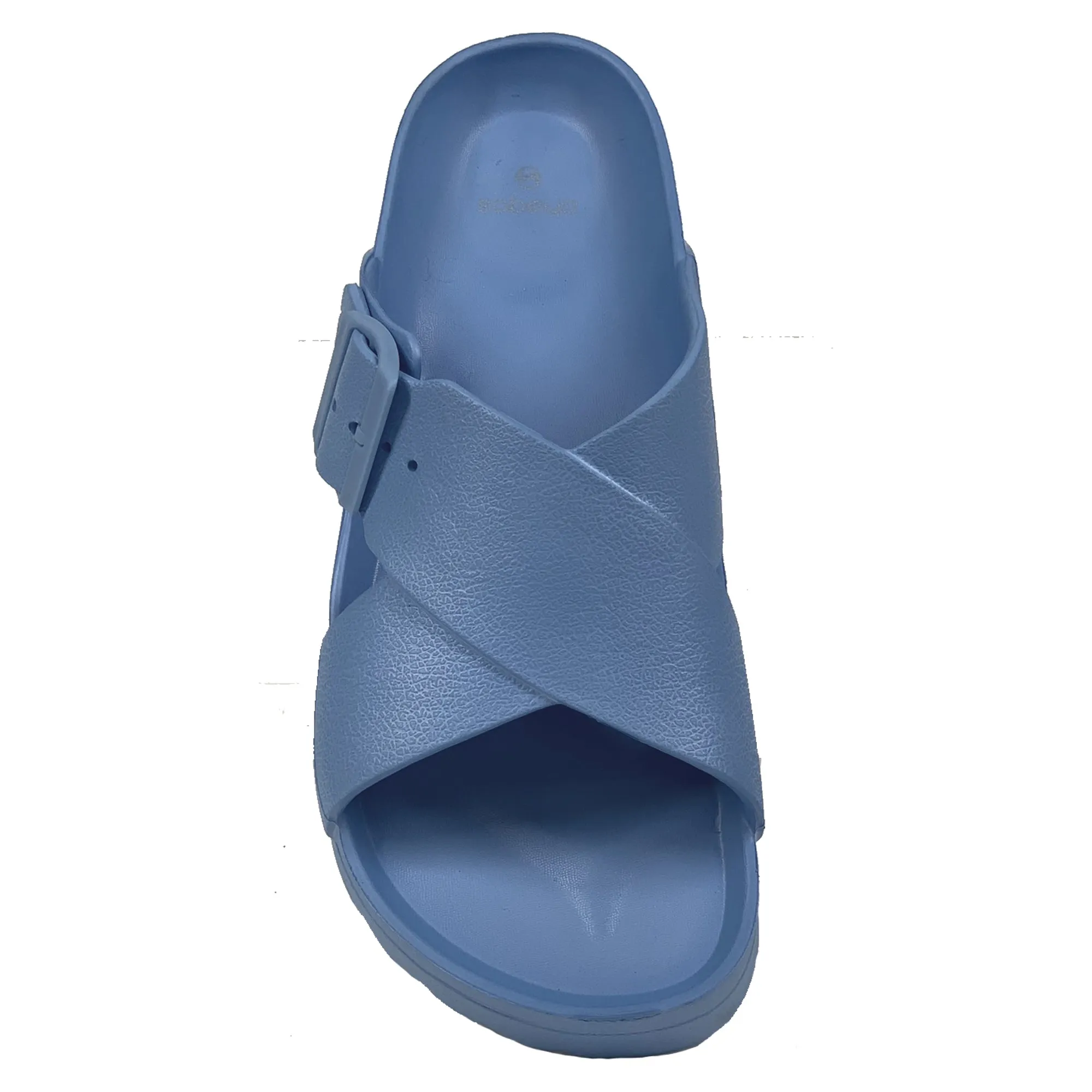 SOBEYO Light-Weight  Platform Sandals Criss-Cross Adjustable Buckles Blue