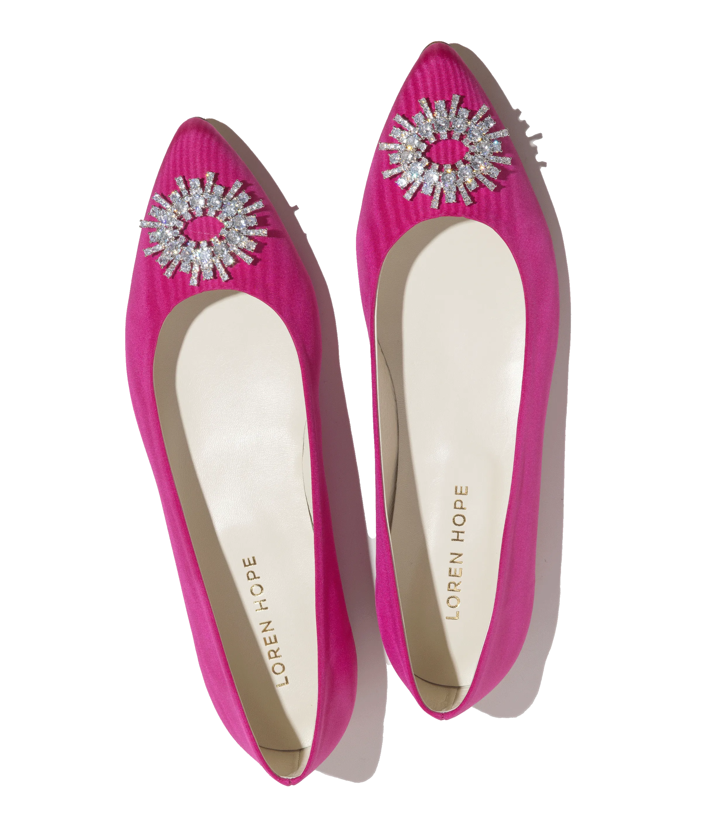 Stevie Ballerina Flats in Pink Silk Moiré
