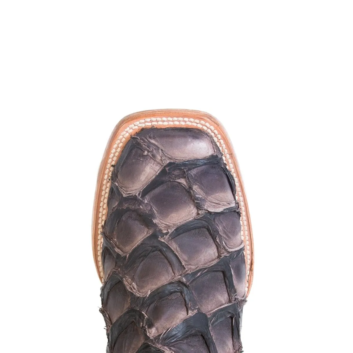 Tanner Mark Men's Genuine Monster Fish Square Toe Boots Chocolate TMX201319