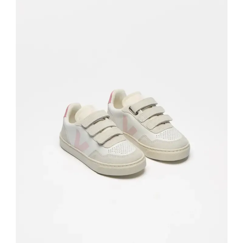 Veja White Rosa Pink Triple Velcro Sneaker V103