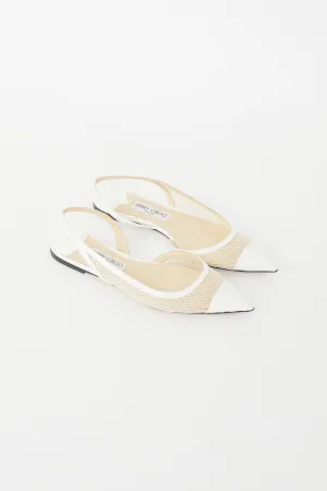 White Mesh Fetto Slingback Flat